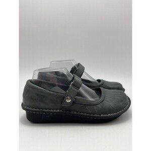 Alegria Womens Belle Mary Jane Shoe Sz EU 38 Comfy Gray Leather US 8/8.5 Clog